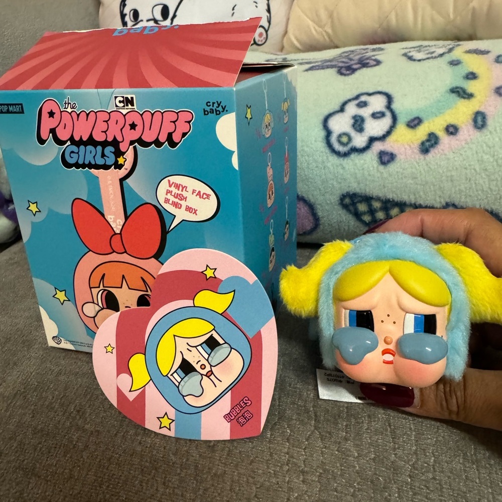 Cry Baby Powerpuff Girls Plush keychain, new and confirmed ‘BUBBLES’